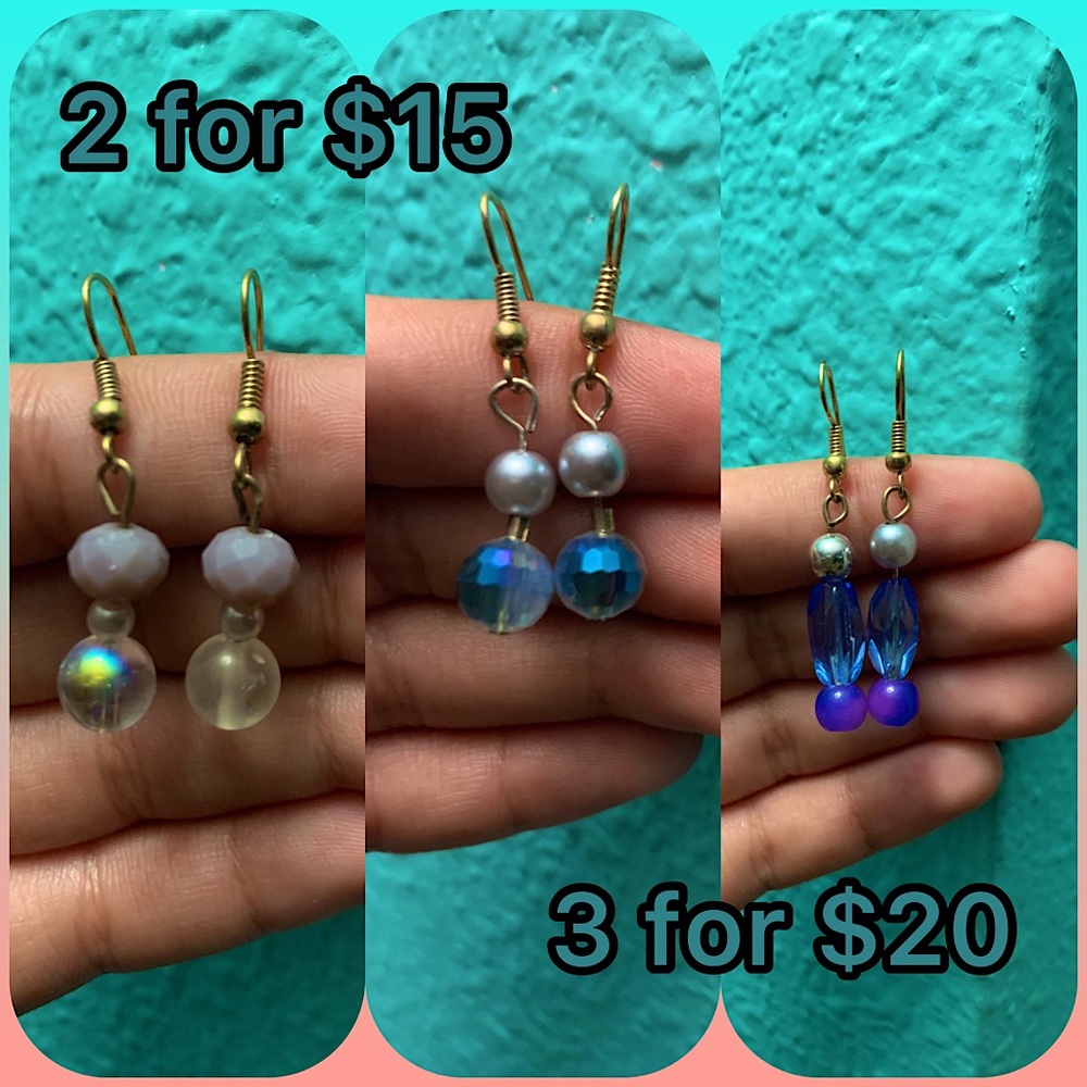 2 earings for $15 and 3 for $20